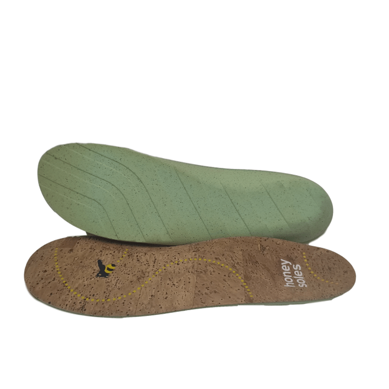 Amorti absorbant les chocs pour fasciite plantaire Inserts semelle intérieure de chaussure imprimée en liège